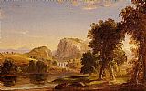 Thomas Cole Canvas Paintings - Sketch for Dream of Arcadia